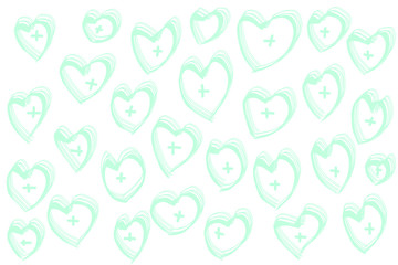 Line drawing pattern of heart for background