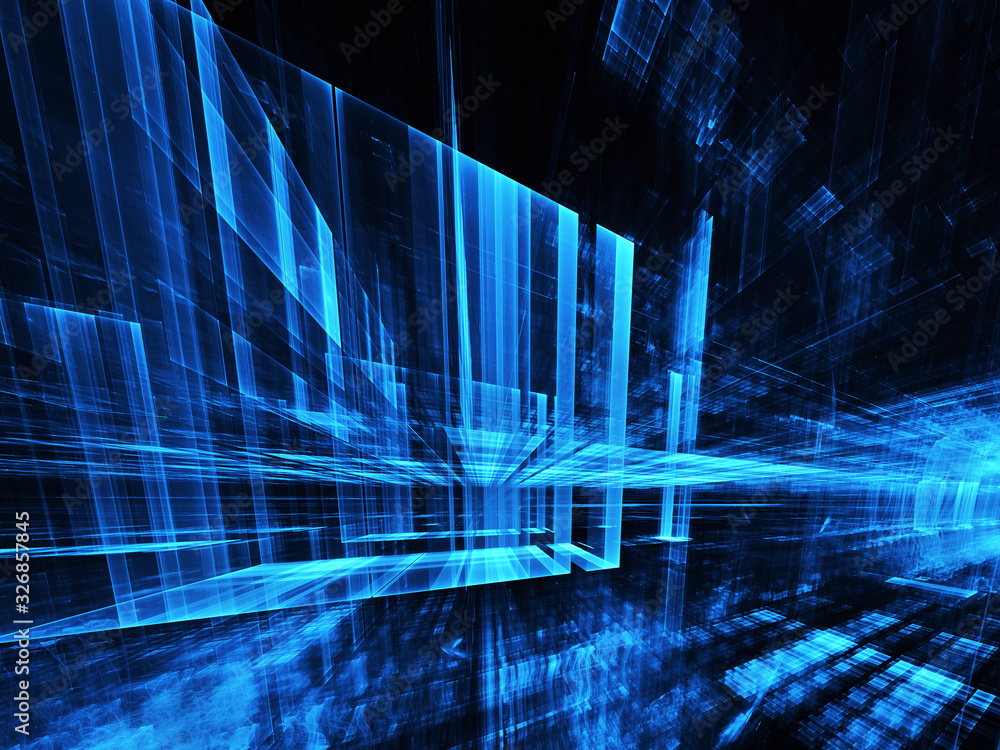 Poster fractal background for use in creativity and design projects. technological fractal. abstract 3d ill