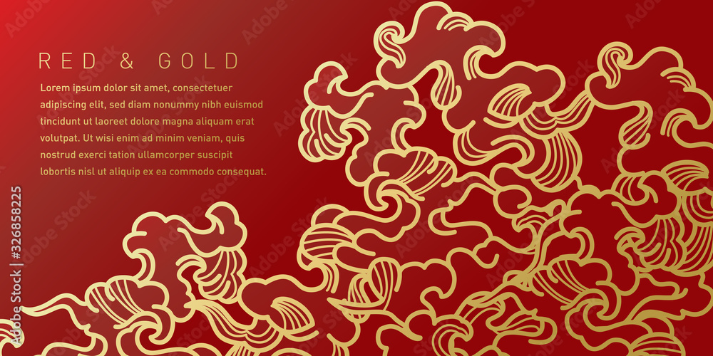 Canvas Prints red and gold cloud illustration