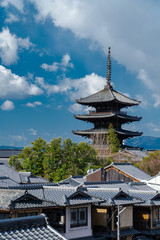 八坂の塔と京都の街並み