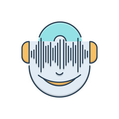 Color illustration icon for music  