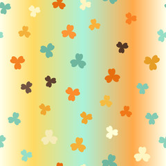 Shamrock glowing background. Seamless vector pattern