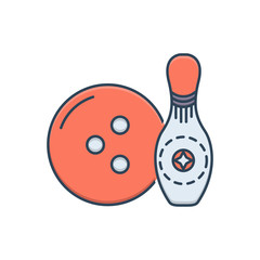 Color illustration icon for bowling  