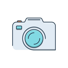 Color illustration icon for camera  