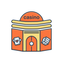 Color illustration icon for casino