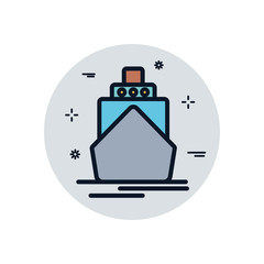 Isolated ship vehicle fill block style icon vector design