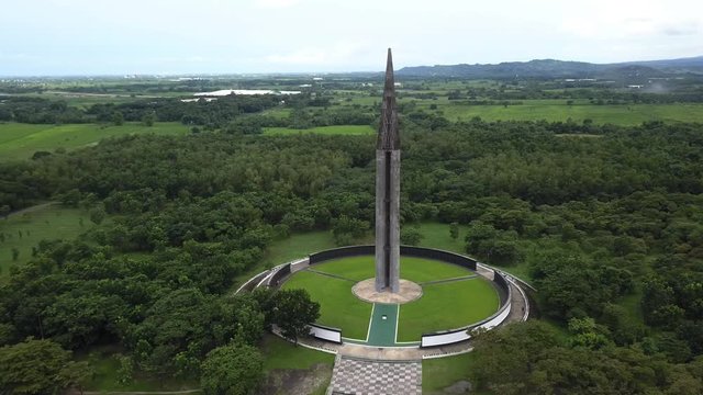 Capas National Shrine, drone shot of the monument.