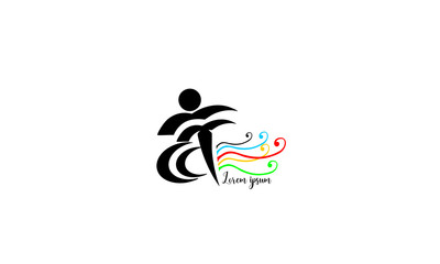 runing latter double A icon. a two-latter logo forms a running person