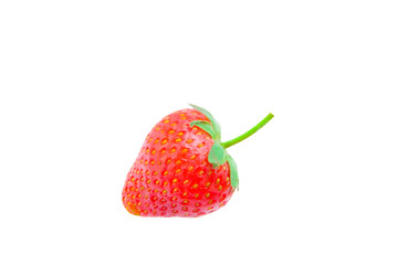 Fresh red strawberry, appetizing isolate on white background and clipping path.