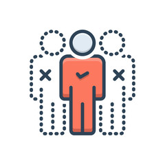 Color illustraction icon for absentees 