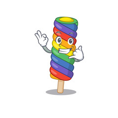 Call me funny rainbow ice cream cartoon character concept