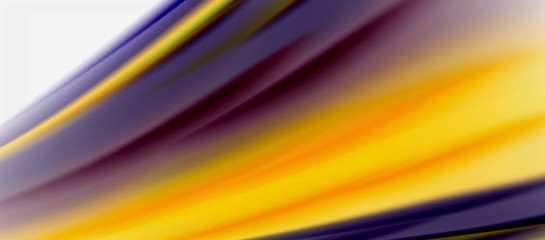 Wave lines abstract background, smooth silk design with rainbow style colors. Liquid fluid color waves. Vector Illustration