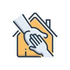 Color illustration icon for orphanage 