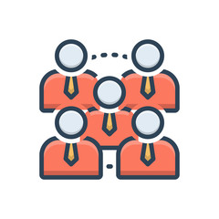 Color illustration icon for headcount 