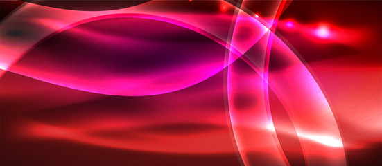 Abstract background. Shiny design neon waves with light effects, techno trendy design. Vector Illustration For Wallpaper, Banner, Background, Card, Book Illustration, landing page