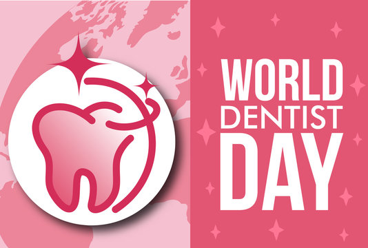World Dentist Day Campaign Vector Illustration. 6 march - dentist`s day. white tooth and dentistry instruments. Vector illustration