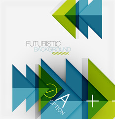 Abstract background, geometric business multicolored paper infographic - triangle frames for text, icons or graphics on light background with copyspace. Vector Illustration For Wallpaper, Banner