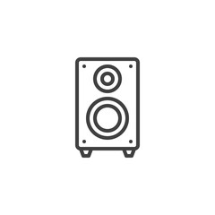 Audio speaker line icon. linear style sign for mobile concept and web design. Stereo sound speaker outline vector icon. Symbol, logo illustration. Vector graphics
