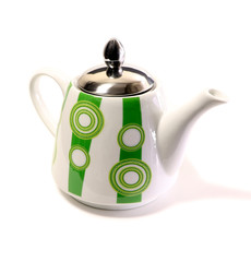 Tea pot isolated on white background. White teapot.