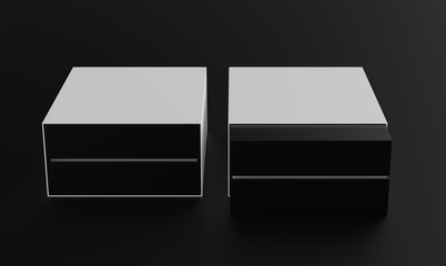 two blank packages isolated on white background. 3d illustration