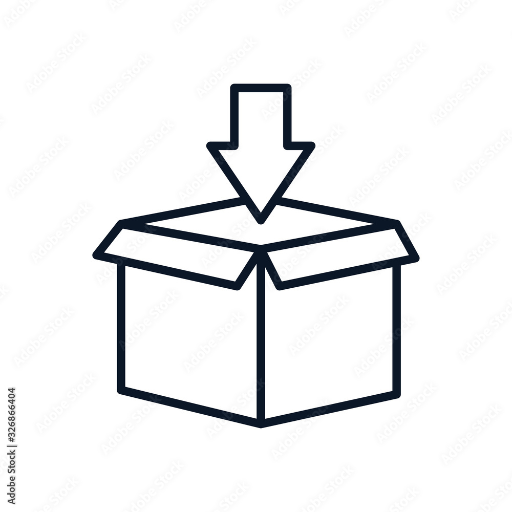 Poster Isolated delivery box and arrow line style icon vector design