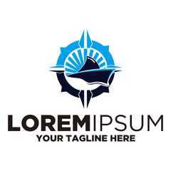 Compass with Ship Logo