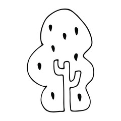 Hand drawn simple vector illustration of tree.