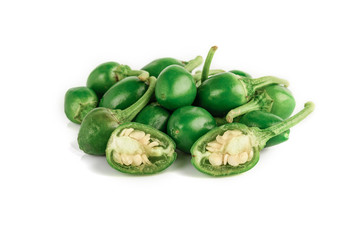 Green Hot Chili Pepper Round Cherry Bomb Chilli or Chile