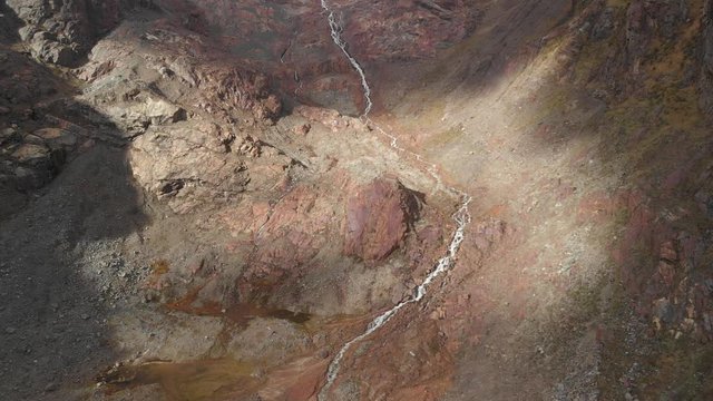 River front the andes mountains, global warning effects, peruvian andes, green lake.