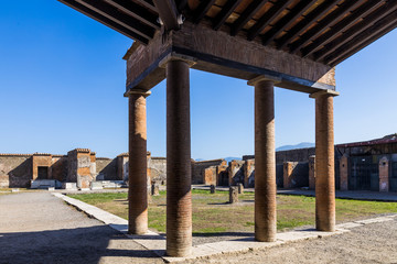 Pompei in Italy, Campania - ancient Roman city destroyed by the eruption of Mount Vesuvius in AD 79.
