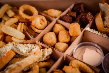 party box assorted snacks deep-fried beer