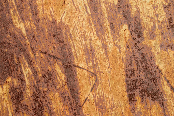 Metal sheet for backdrop. Oblique stripes of rust and old paint. Colors Rustic Red, Apache, Medium Wood.