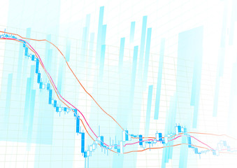 株価下落イメージ-白背景