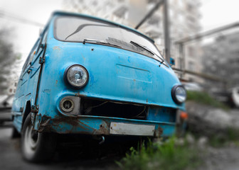 Old forgotten Russian UAZ van in Yerevan, Armenia