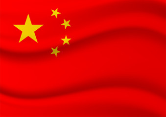 たなびく中国国旗イメージ
