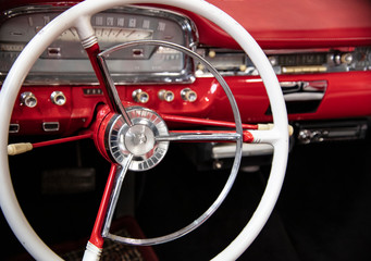 interior of a classic car
