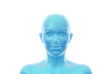Woman, Head of Female Human, 3D Illustration