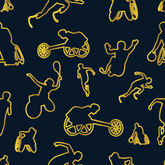 Seamless pattern of para athletics repeat pattern vector illustration