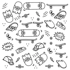  Seamless skateboard equipment doodle art © sober artwerk