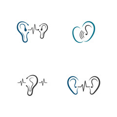 Set of Hearing Logo Template vector icon