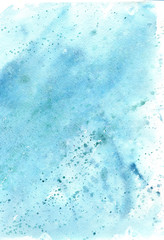 watercolor blue background, frame,spray