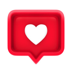 Speech Bubble with Heart Shaped Isolated