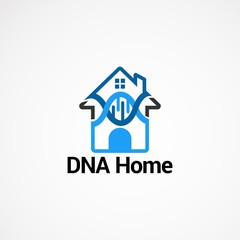 DNA Home logo vector concept, icon, element, and template for business