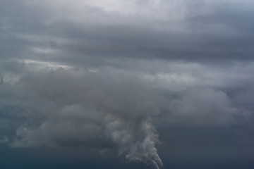 Fantastic dark thunderclouds, sky panorama