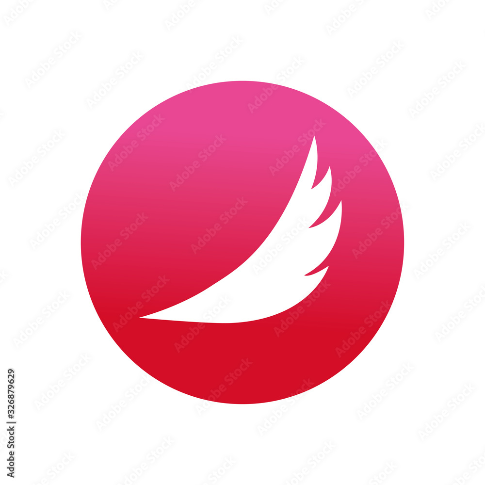 Poster isolated feather plume silhouette block style icon vector design
