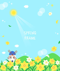 Obraz na płótnie Canvas Frame on the theme of warm spring flowers