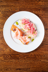 salted salmon and cabbage salad