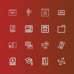 Editable 16 information icons for web and mobile