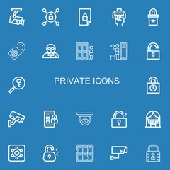 Editable 22 private icons for web and mobile