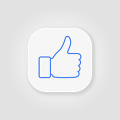 Like icon trendy flat style on a gray background